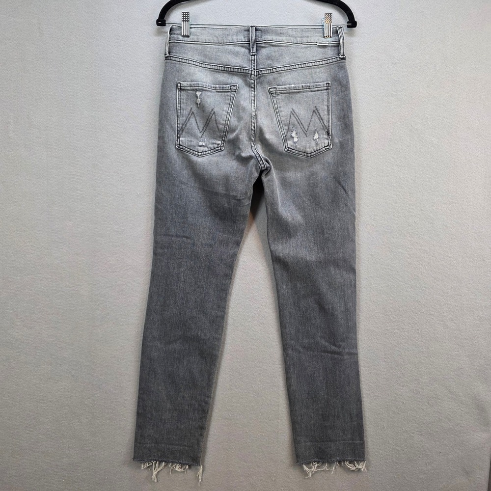 Mother The Scrapper Cuff Ankle Fray Jeans Unstitched in the Dark Button Fly 25 - Picture 8 of 14